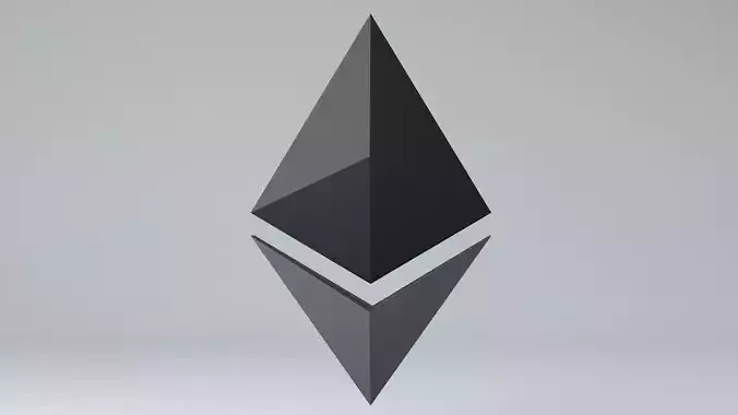 Ethereum Crypto Currency 3D Logo Low-poly 3D model