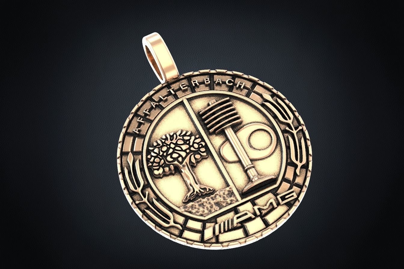Pendant symbol of Mercedes AMG 281 3D print model_5