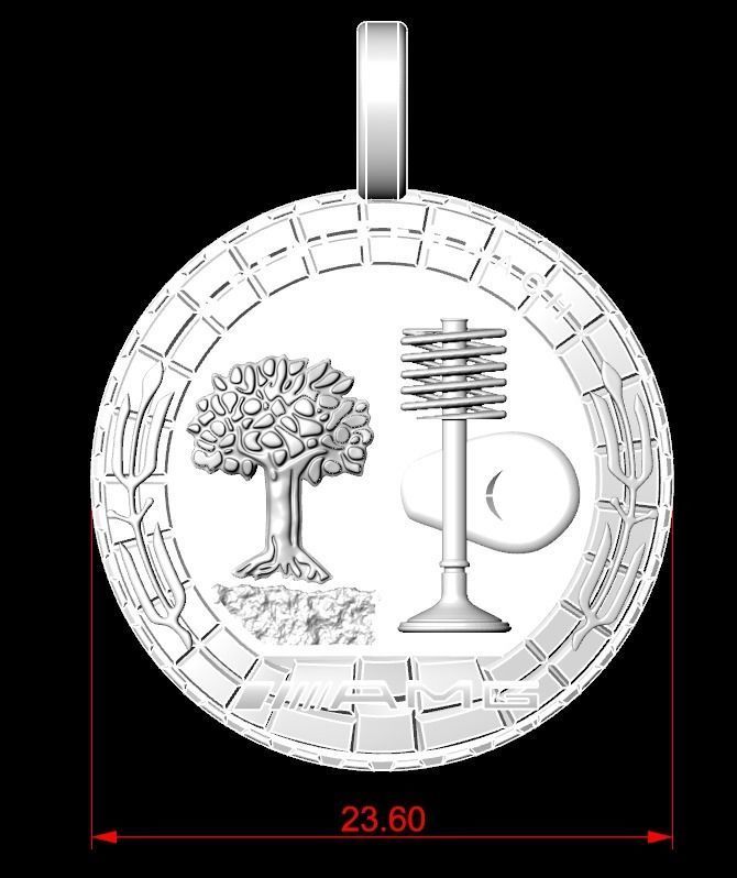 Pendant symbol of Mercedes AMG 281 3D print model_11