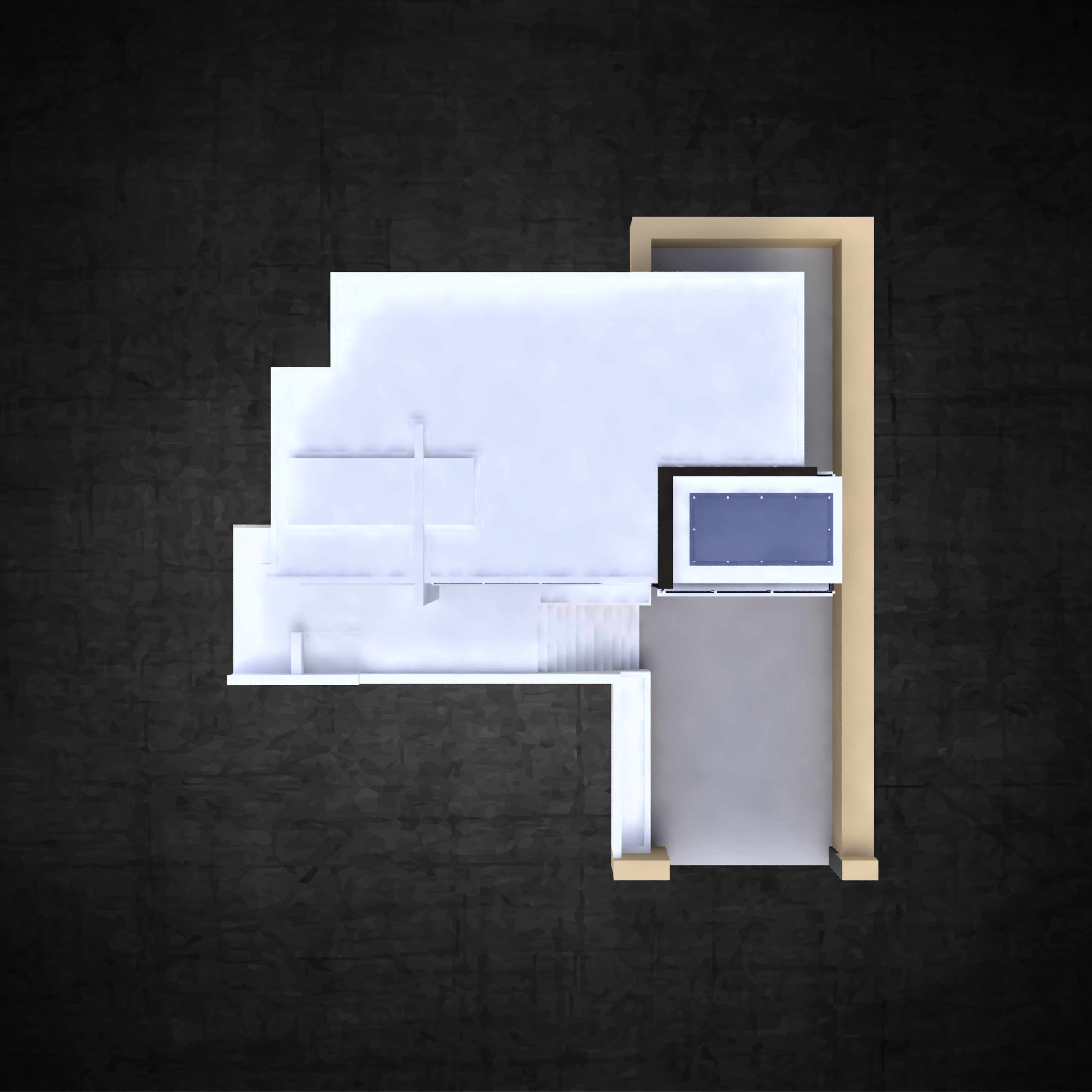 Modern residential architectural home  Low-poly 3D model_2