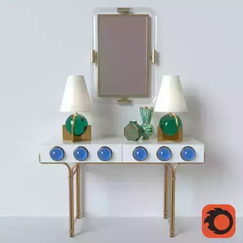 JONATHAN ADLER CONSOLE-LAMP-VASE-MIRROR 3D model