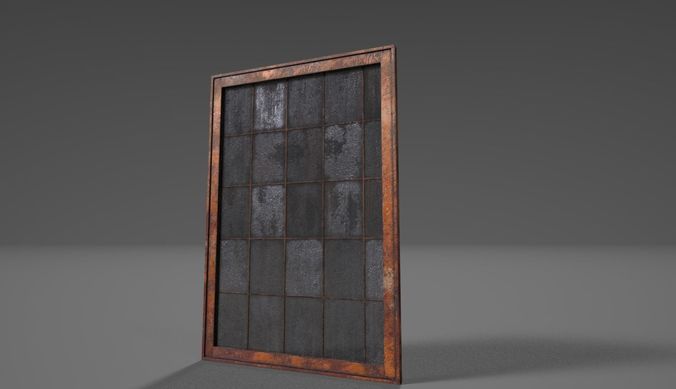 Window Old Factory LowPoly-Version 001 Low-poly 3D model