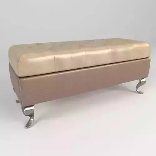 chiar model leather bench with chrome legs Free 3D model