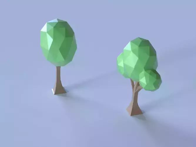 toon polygonal trees 3D print model