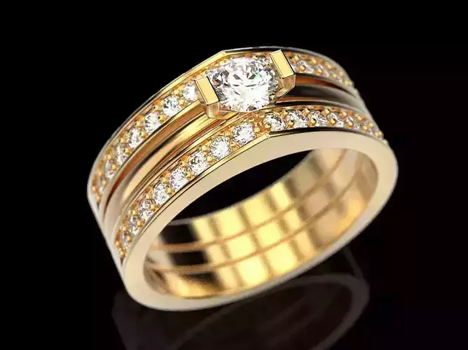 Engagement ring 15 3D print model