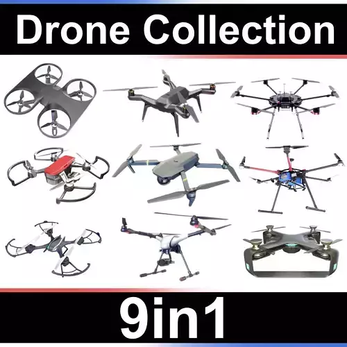 Drone Collection Set 9in1 3D model