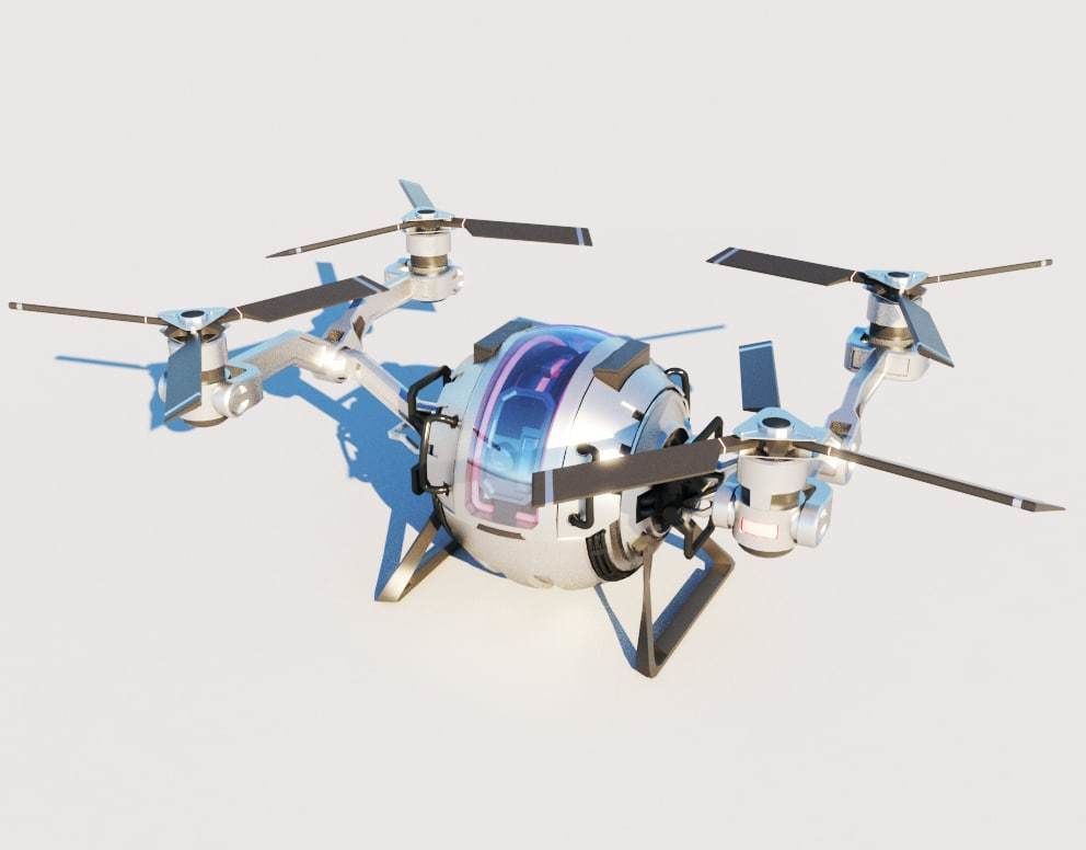 Cargo dron Set 5in1 3D model_9