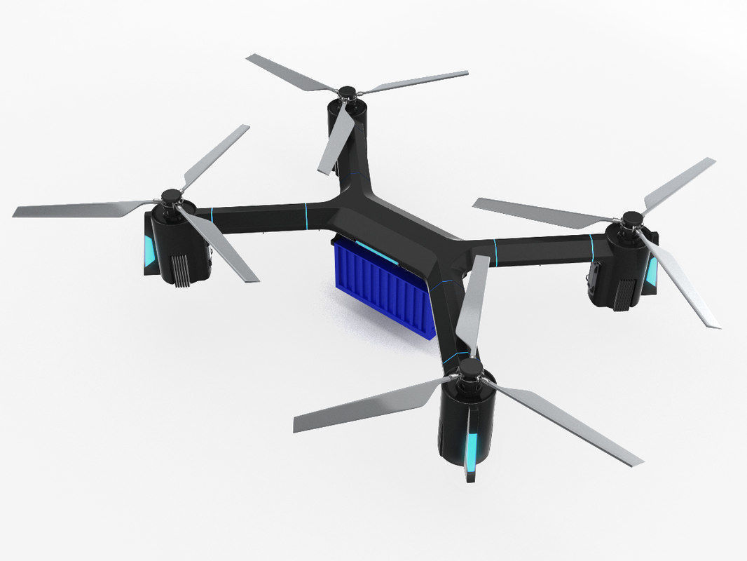 Cargo dron Set 5in1 3D model_1