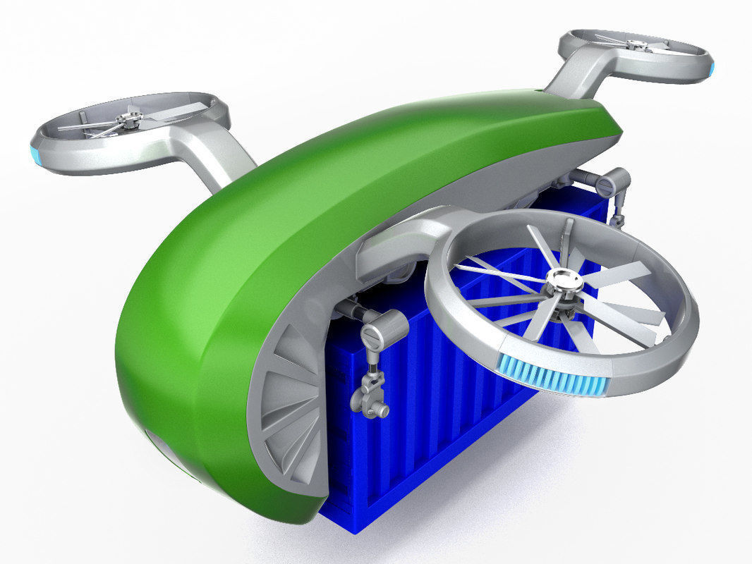 Cargo dron Set 5in1 3D model_5