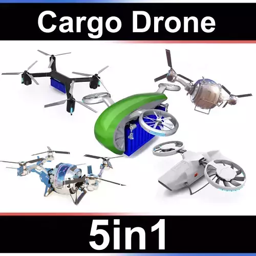 Cargo dron Set 5in1 3D model