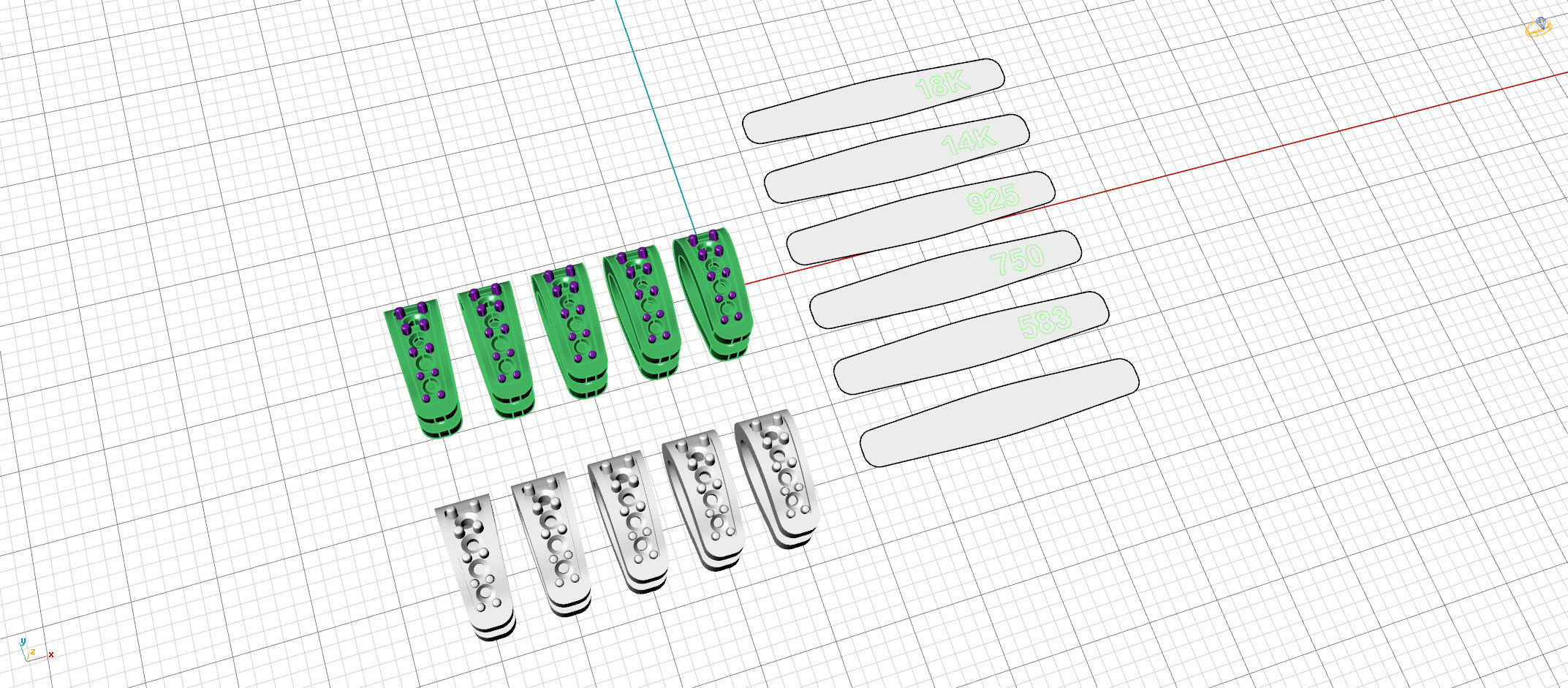 Diamond Bail for small chains 5mm X 3mm 3D print model_5