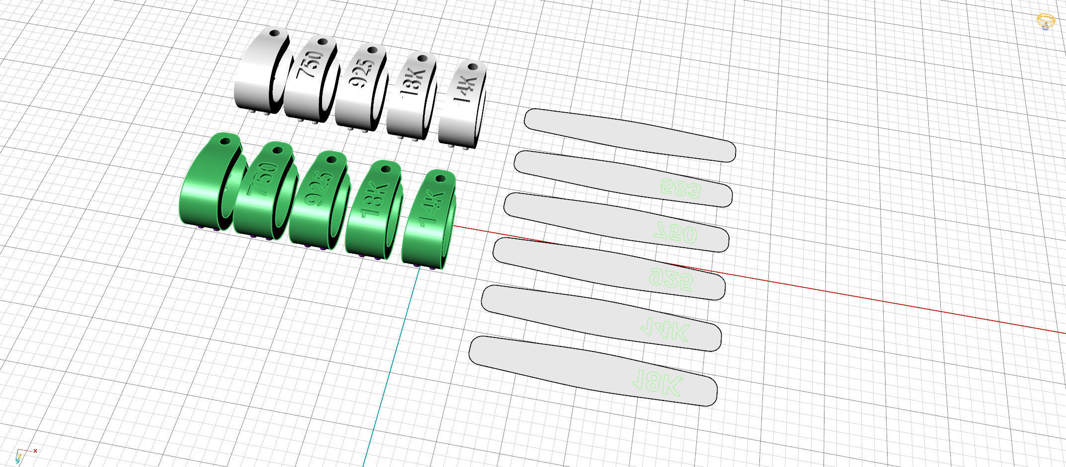 Diamond Bail for small chains 5mm X 3mm 3D print model_6