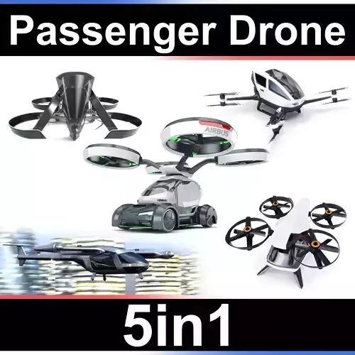 Passenger copter Set 5in1 3D model