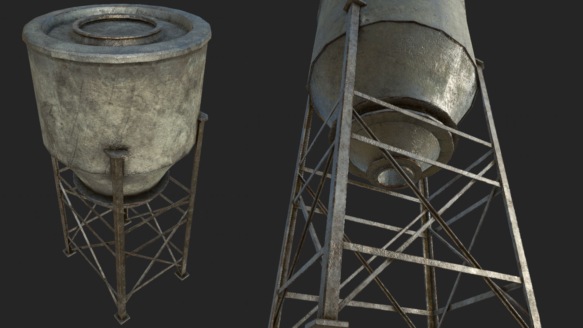 Old Silo 5 PBR Low-poly 3D model_1