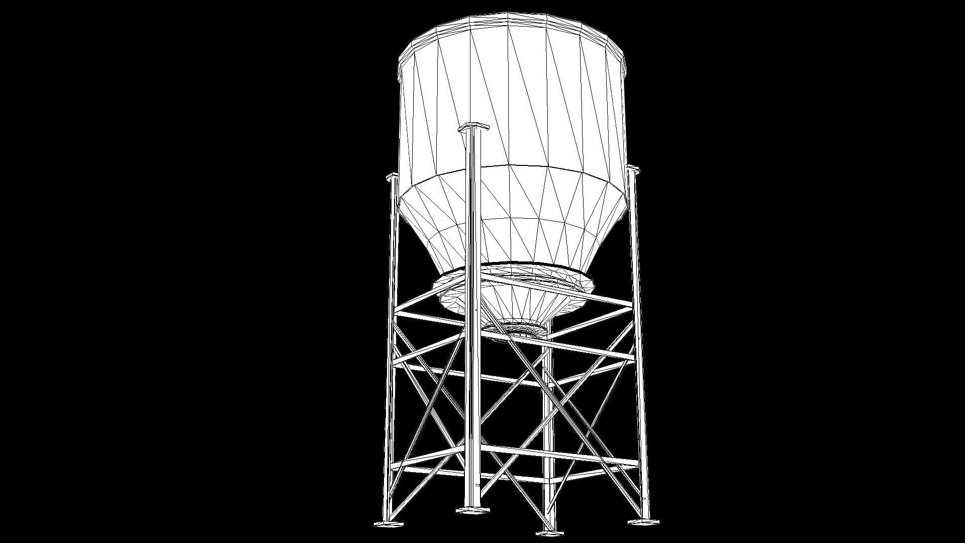 Old Silo 5 PBR Low-poly 3D model_3