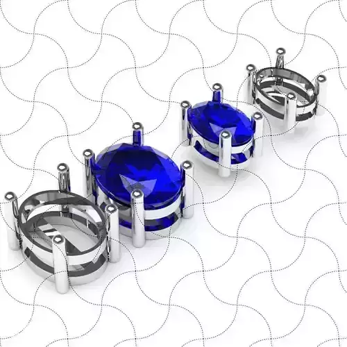 Oval studs earrings 2 sizes 3D print model