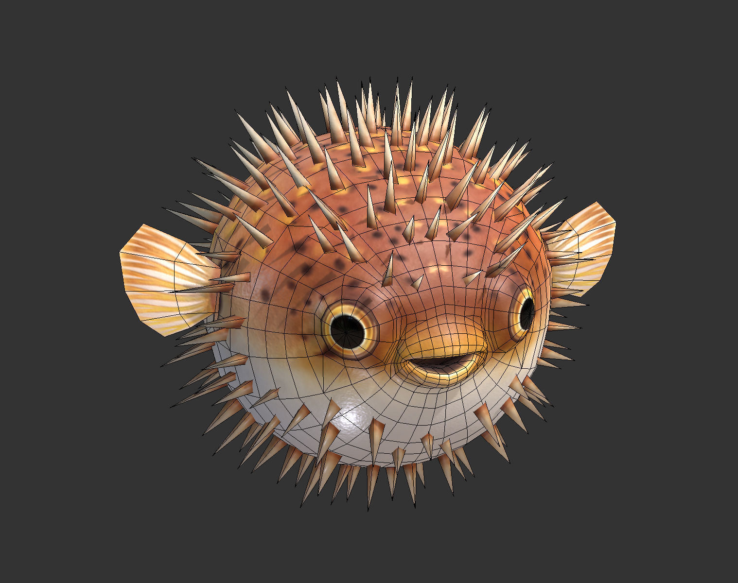  Puffer fish01 Low-poly 3D model_9