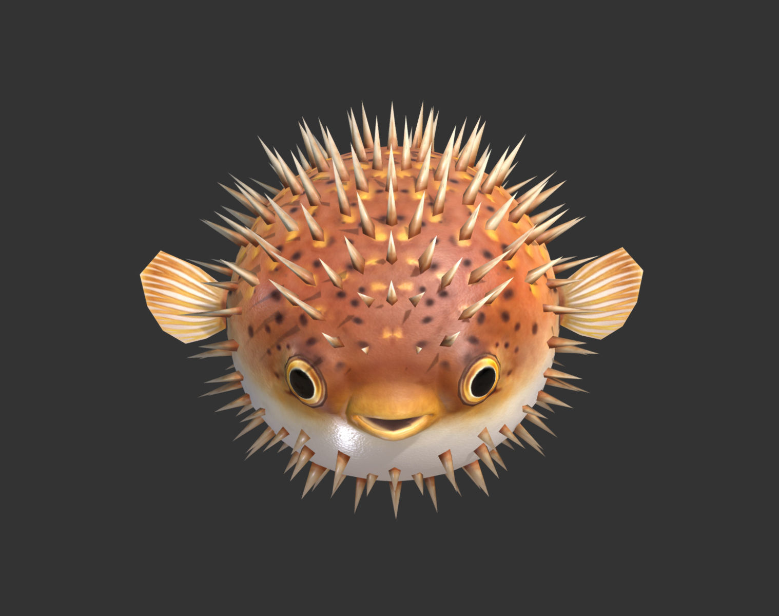  Puffer fish01 Low-poly 3D model_4