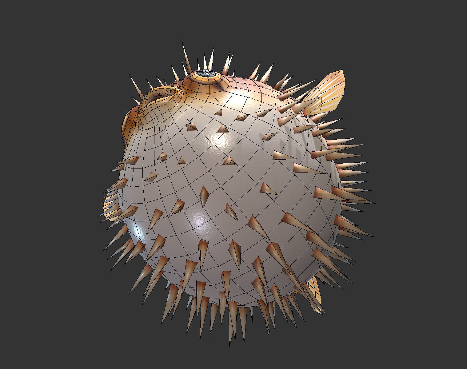  Puffer fish01 Low-poly 3D model_8