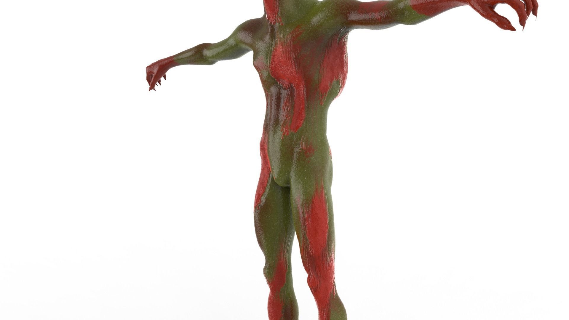 Realistic Zombie Character Low-poly 3D model_24