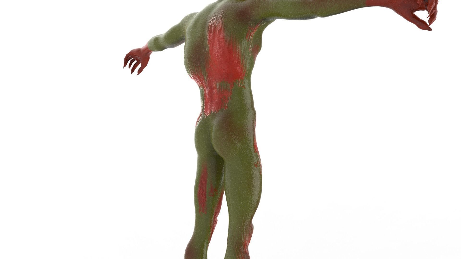 Realistic Zombie Character Low-poly 3D model_20