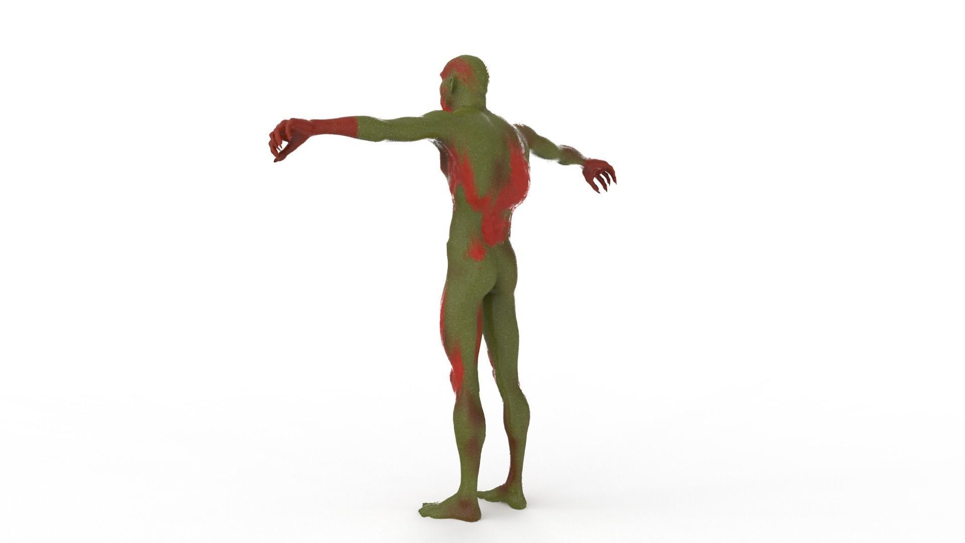 Realistic Zombie Character Low-poly 3D model_7