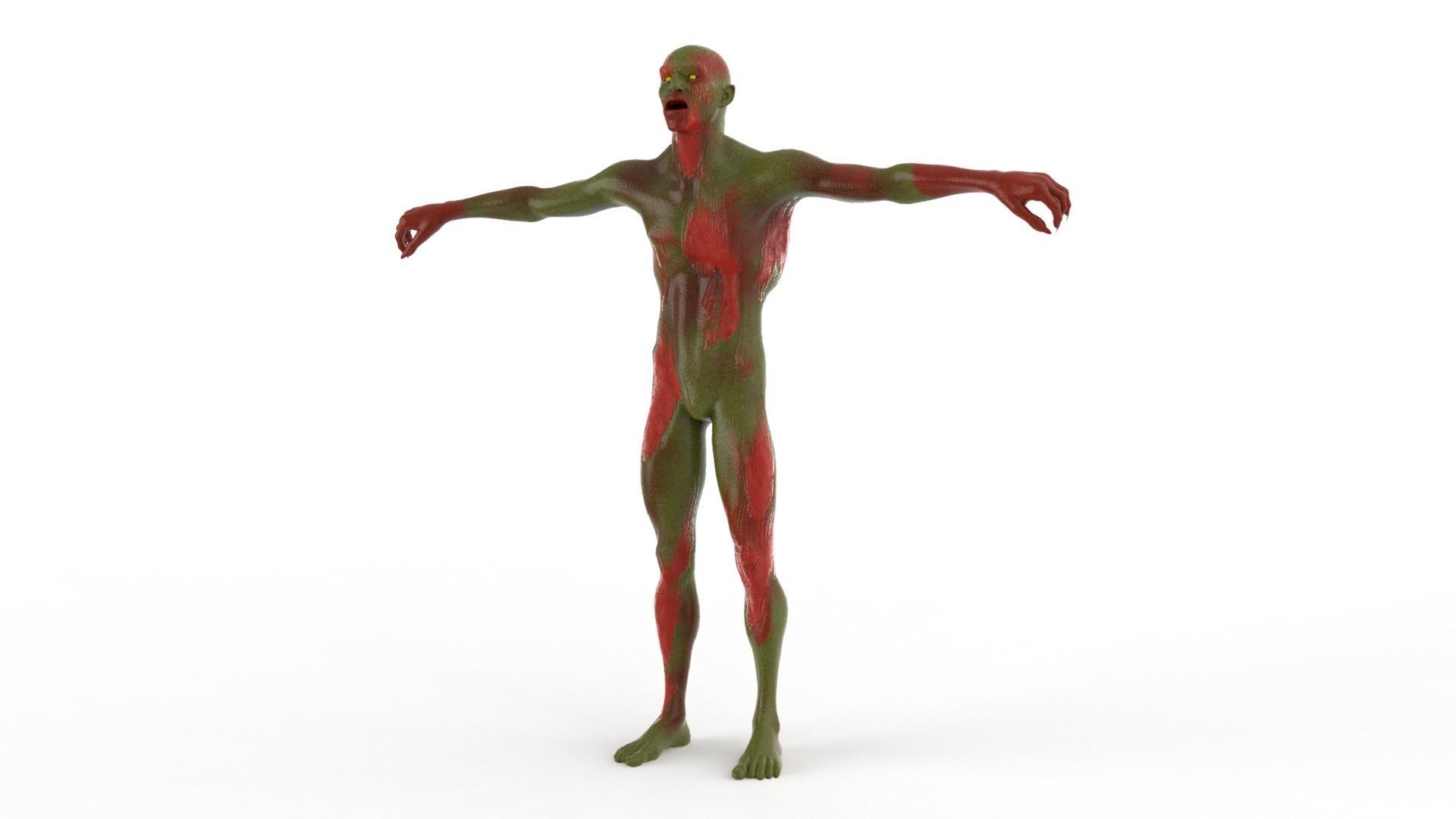 Realistic Zombie Character Low-poly 3D model_1