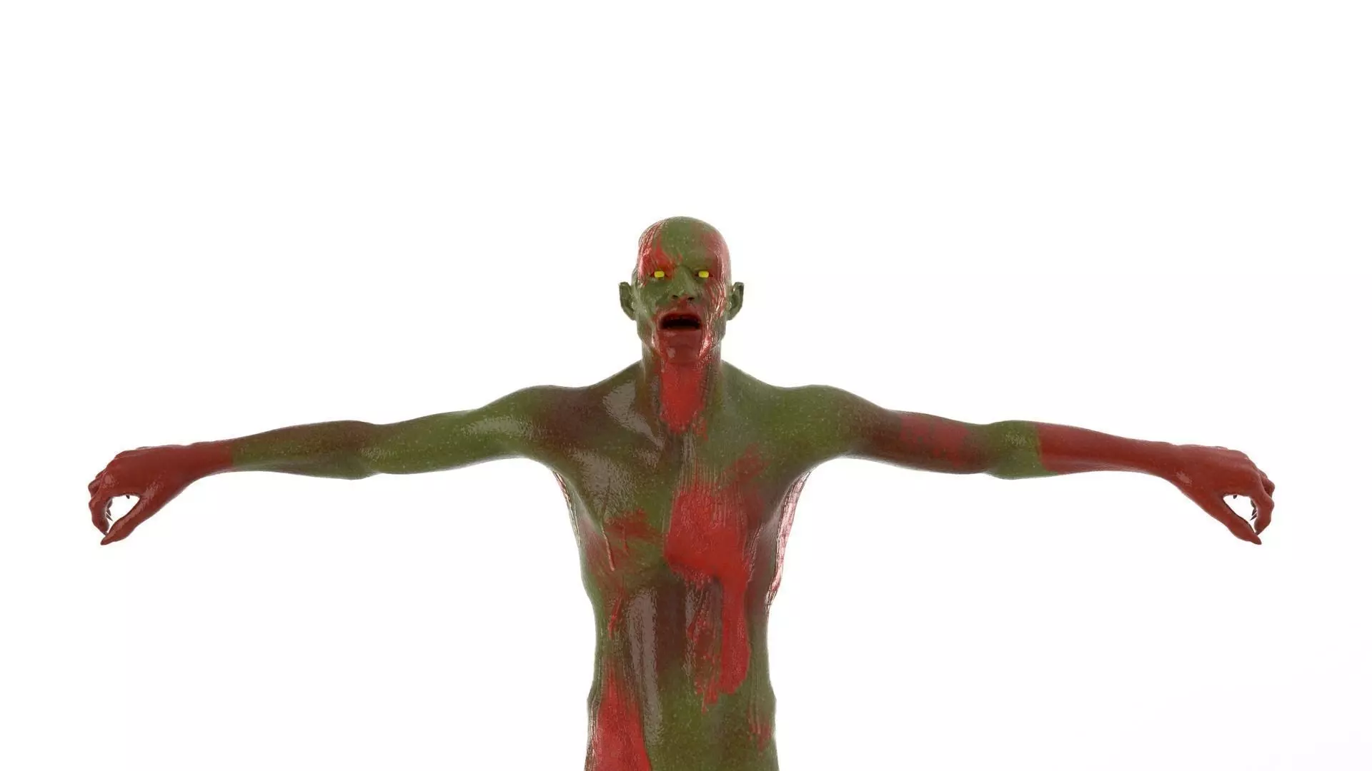 Realistic Zombie Character Low-poly 3D model_0