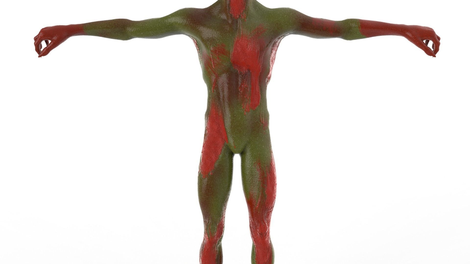 Realistic Zombie Character Low-poly 3D model_17