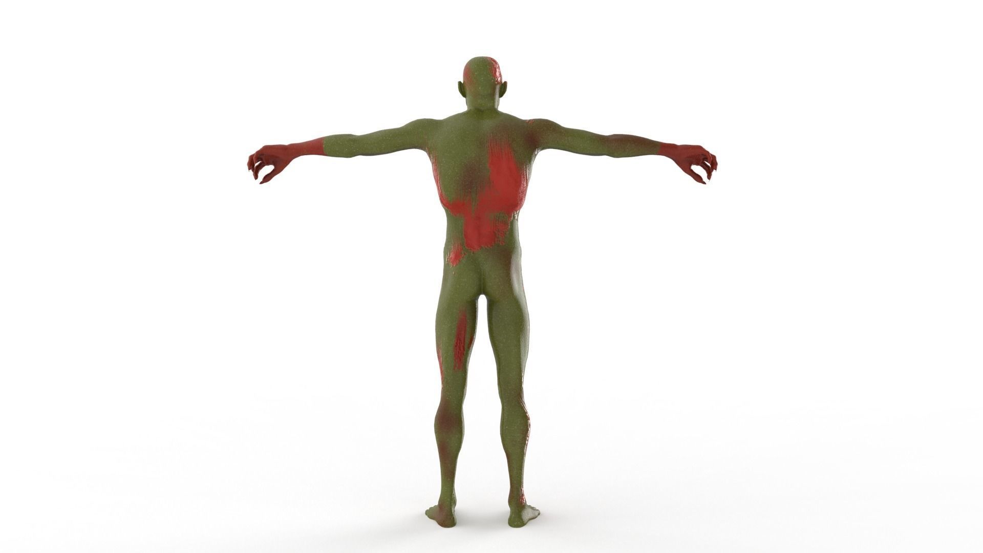 Realistic Zombie Character Low-poly 3D model_6