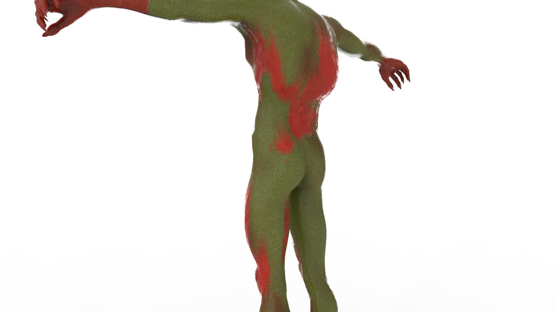 Realistic Zombie Character Low-poly 3D model_22