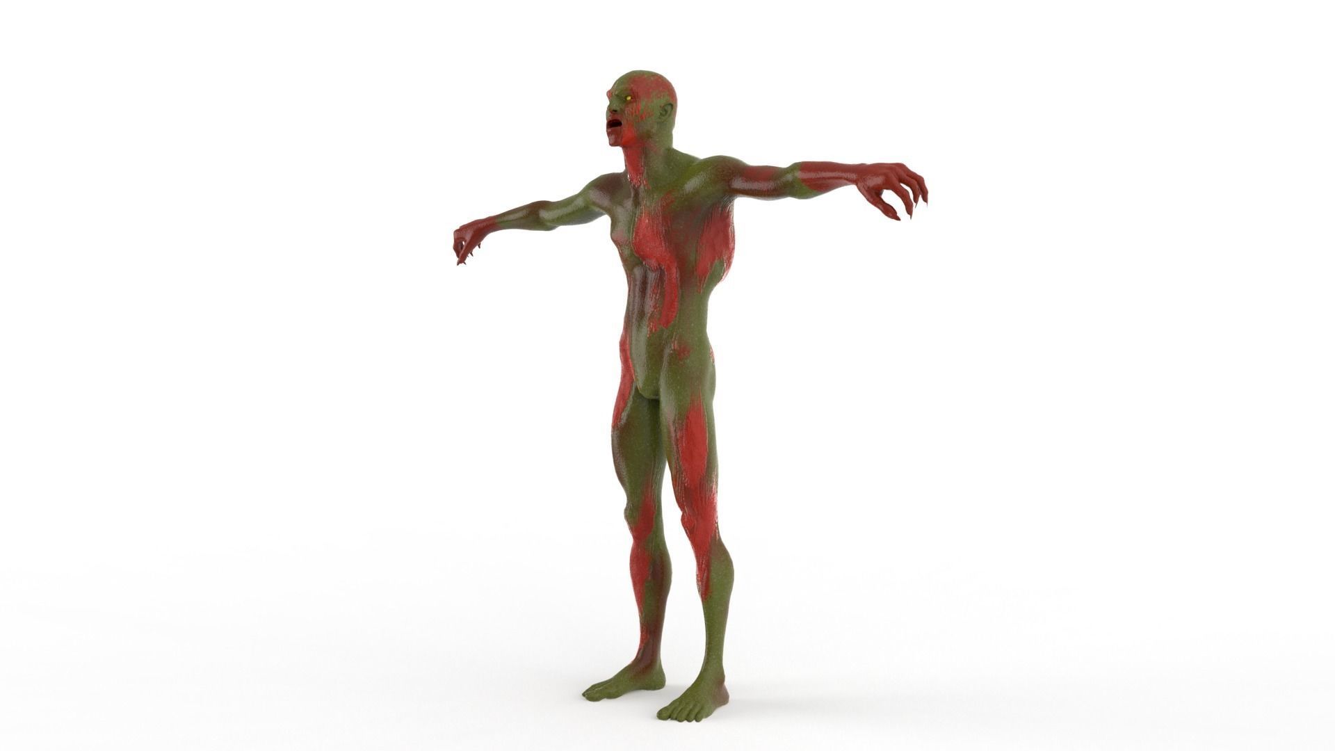 Realistic Zombie Character Low-poly 3D model_9