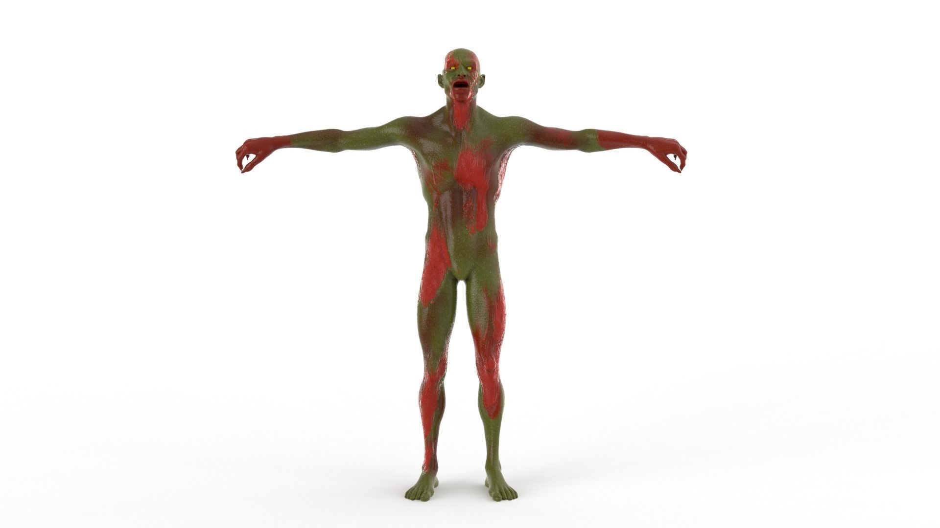 Realistic Zombie Character Low-poly 3D model_2