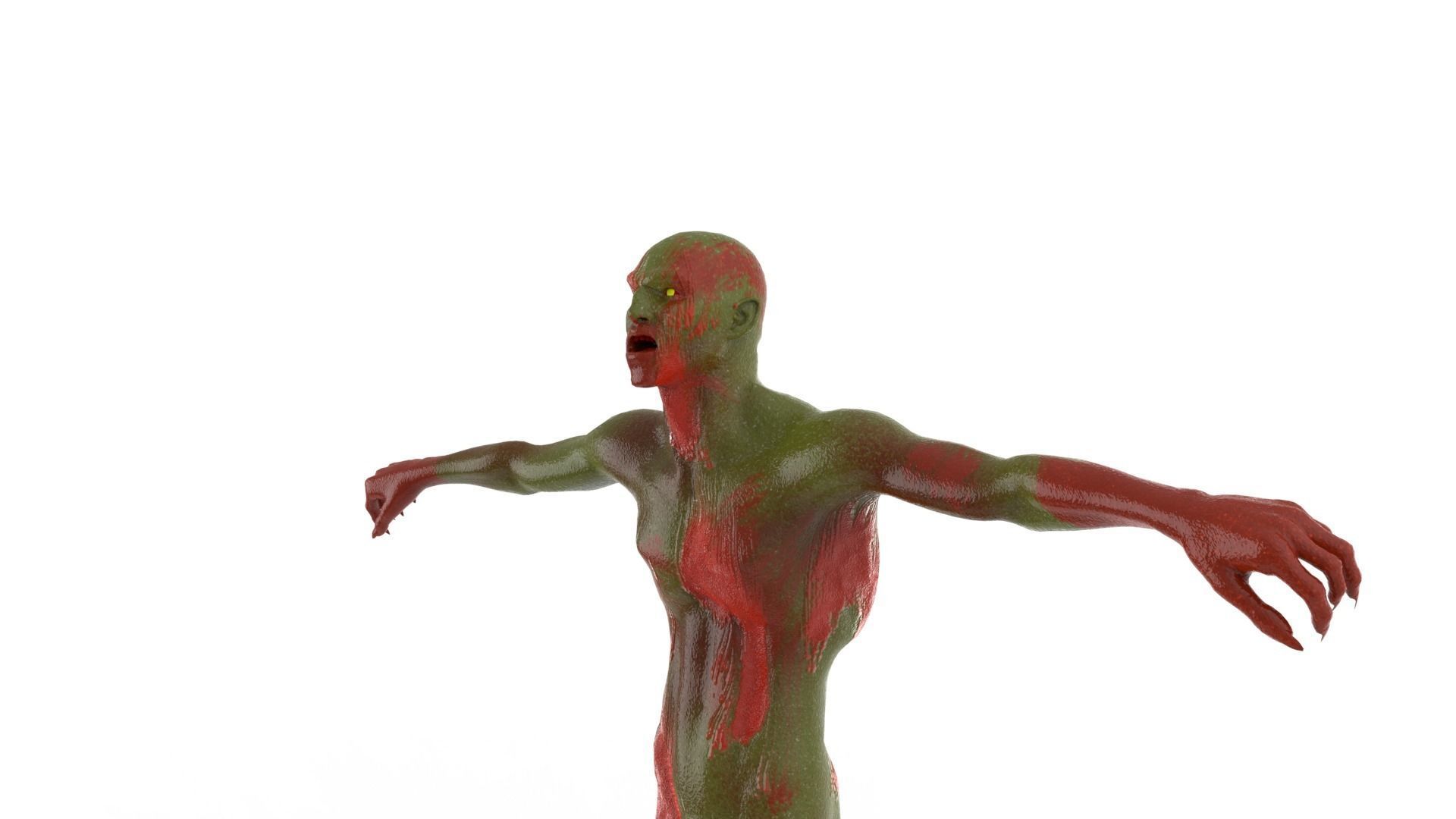 Realistic Zombie Character Low-poly 3D model_16