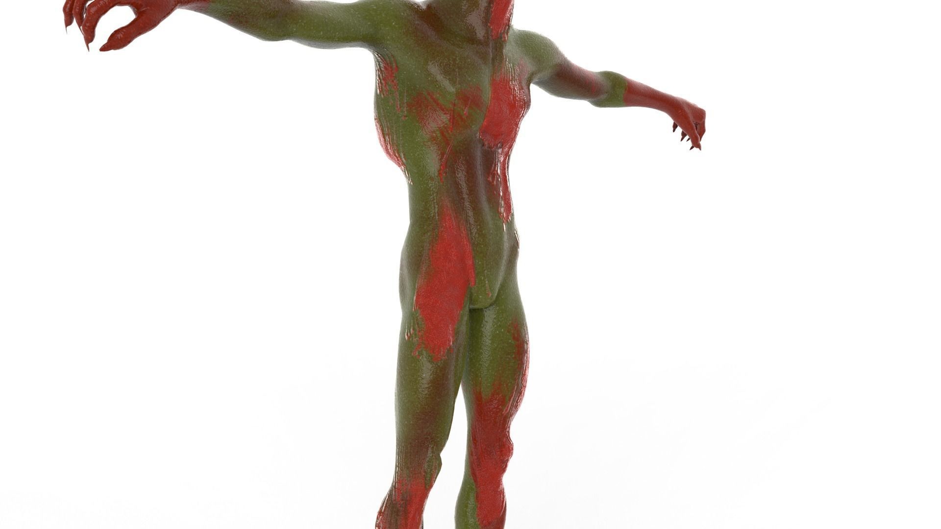 Realistic Zombie Character Low-poly 3D model_18