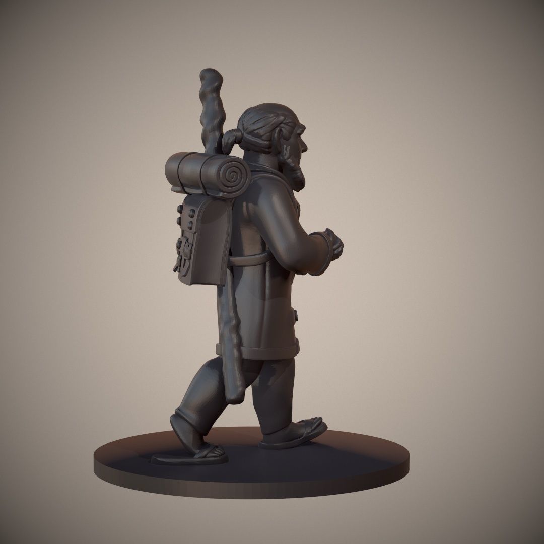 Gnome Priest or Cleric Miniature 3D print model_5