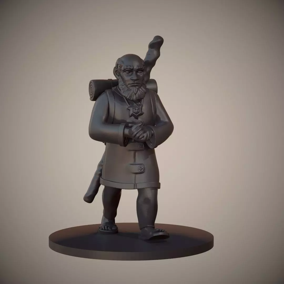 Gnome Priest or Cleric Miniature 3D print model_0