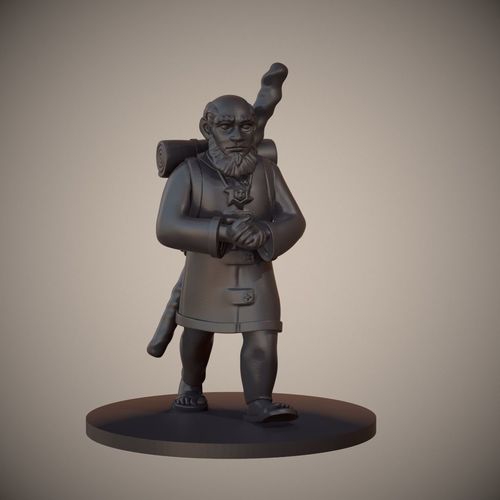 Gnome Priest or Cleric Miniature 3D print model