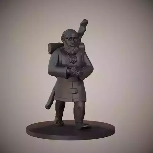 Gnome Priest or Cleric Miniature 3D print model