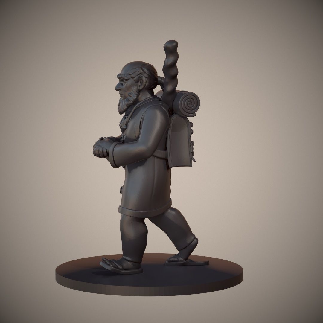 Gnome Priest or Cleric Miniature 3D print model_3