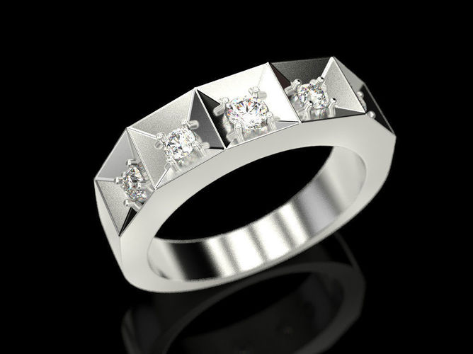 Ring of 5 stones Free 3D print model