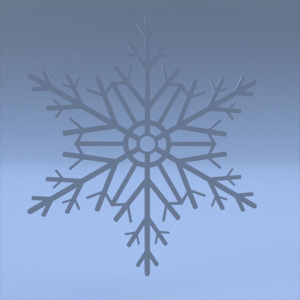 Snowflake cut file Low-poly 3D model_1