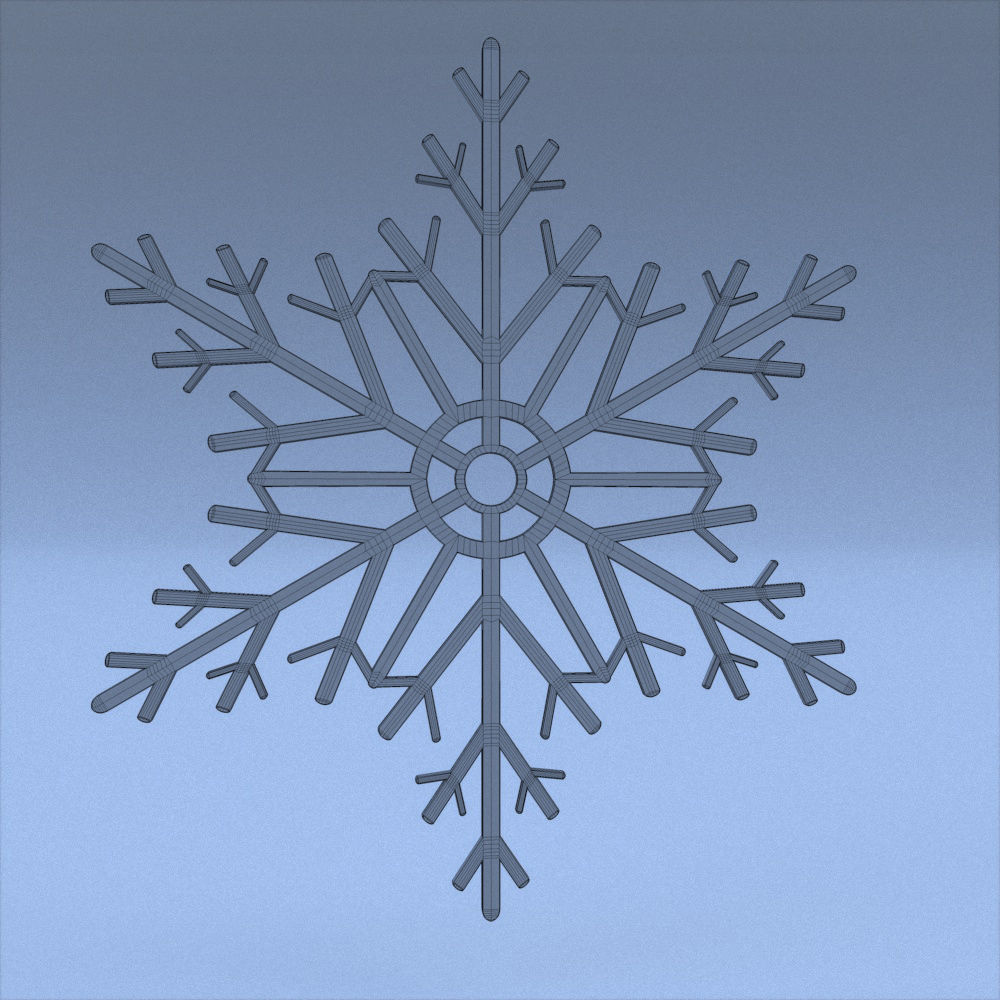 Snowflake cut file Low-poly 3D model_3