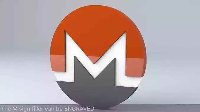 Monero Crypto Currency 3D Logo