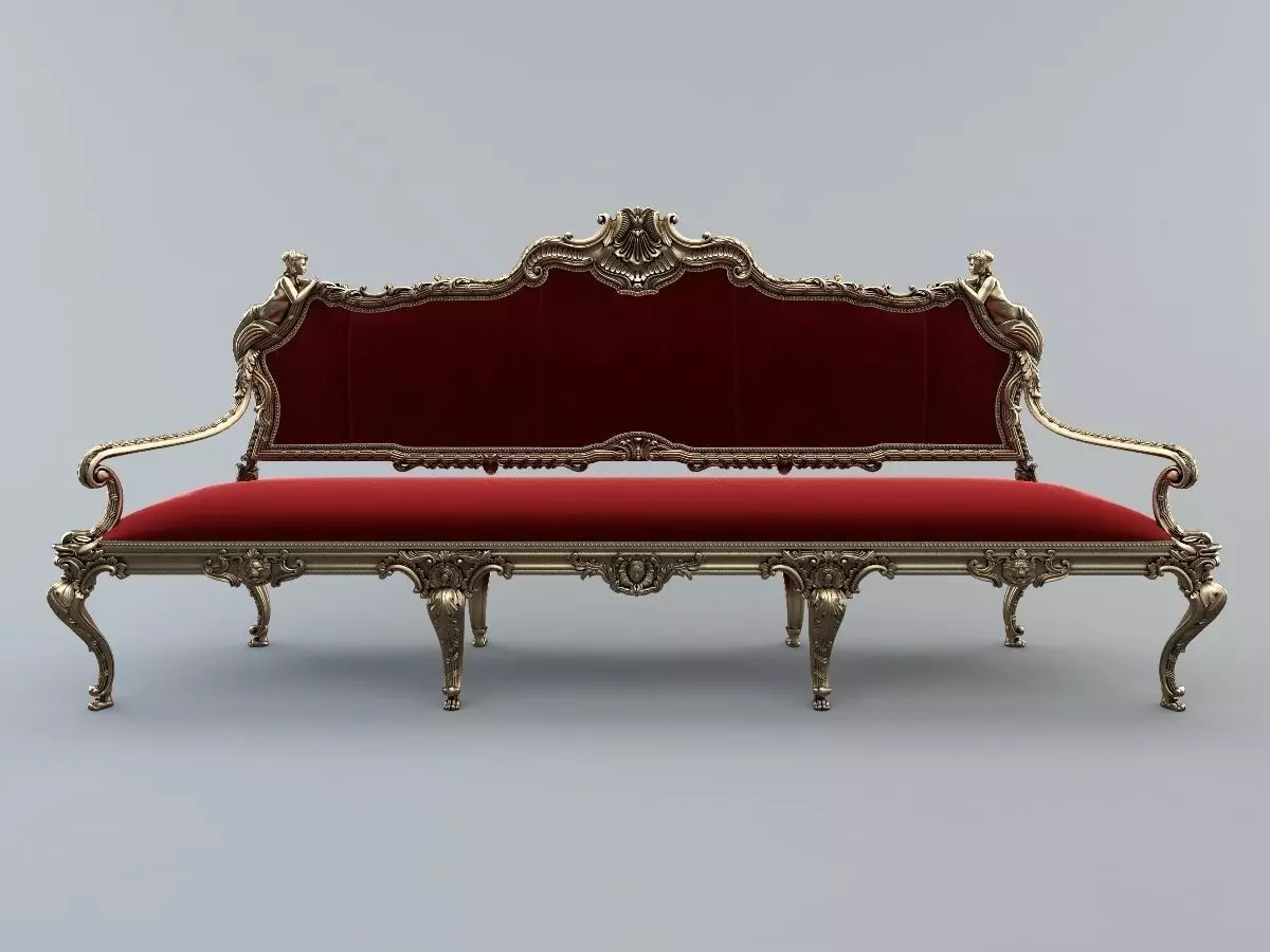 Genoese settee 3D model_0