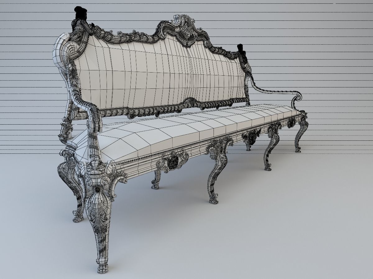 Genoese settee 3D model_4