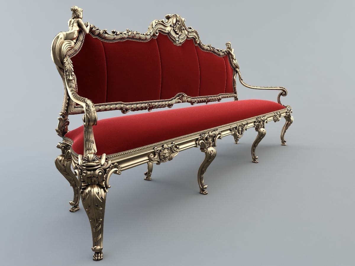 Genoese settee 3D model_1