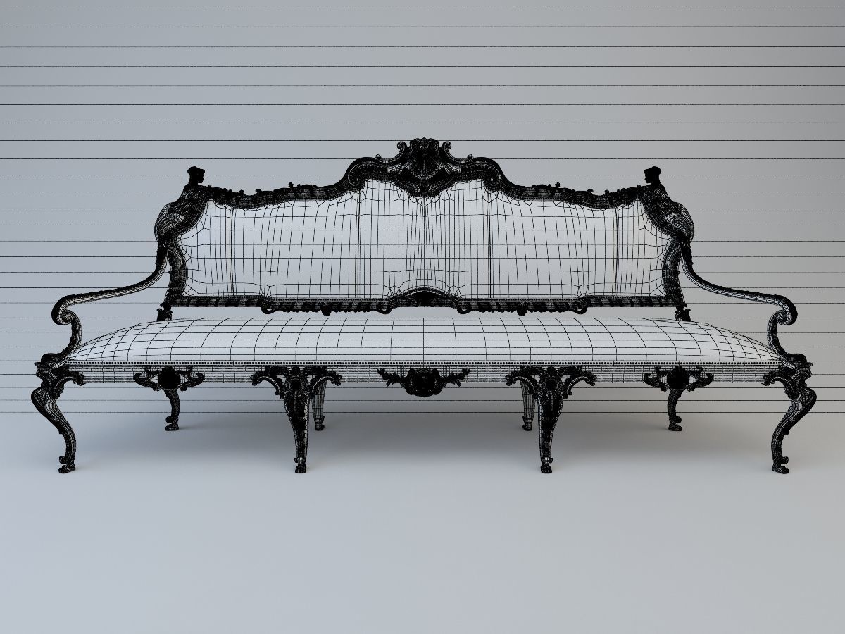 Genoese settee 3D model_2