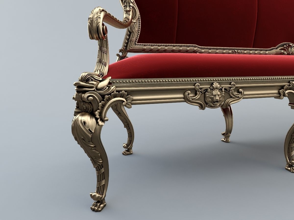 Genoese settee 3D model_6