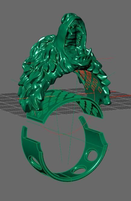 bear ring 3D print model_7